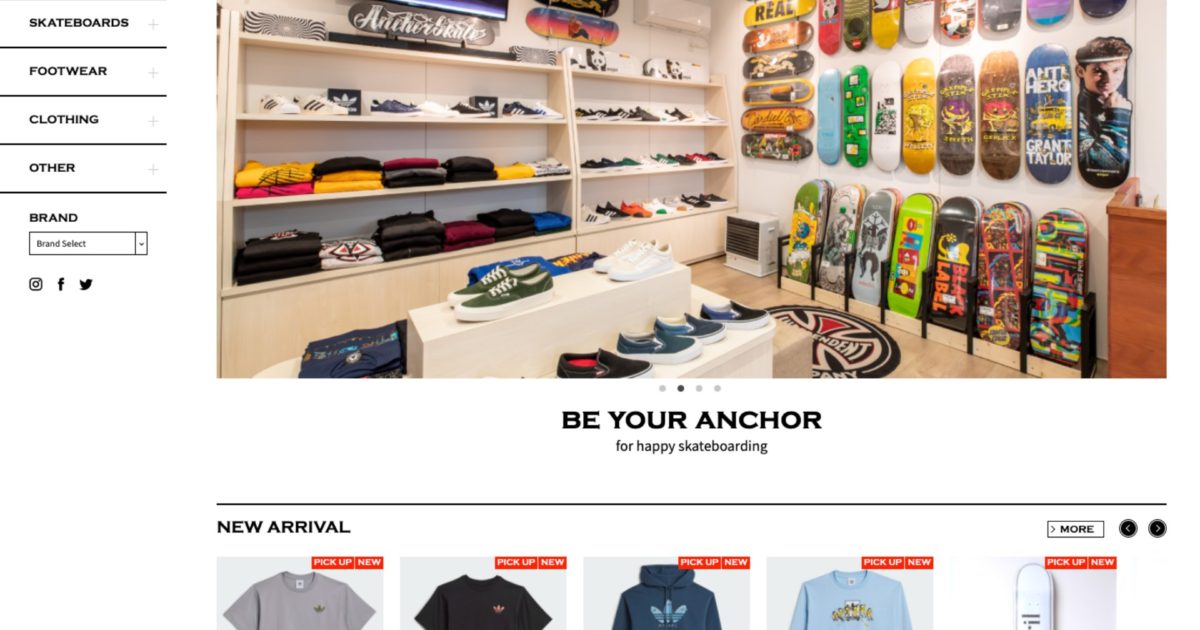 ANCHOR SKATE SHOP｜site｜Works｜栃木・東京のホームページ制作・制作｜Redesign アールイーデザイン